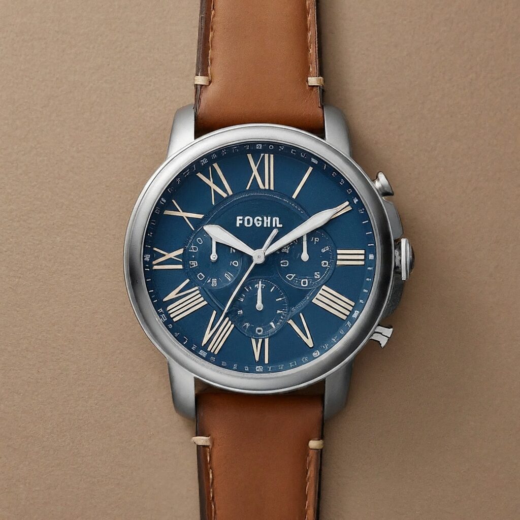 The Perfect Blend of Style and Function: Fossil Grant Men"s Watch with Chronograph or Automatic Display and Genuine Leather or Stainless Steel Band